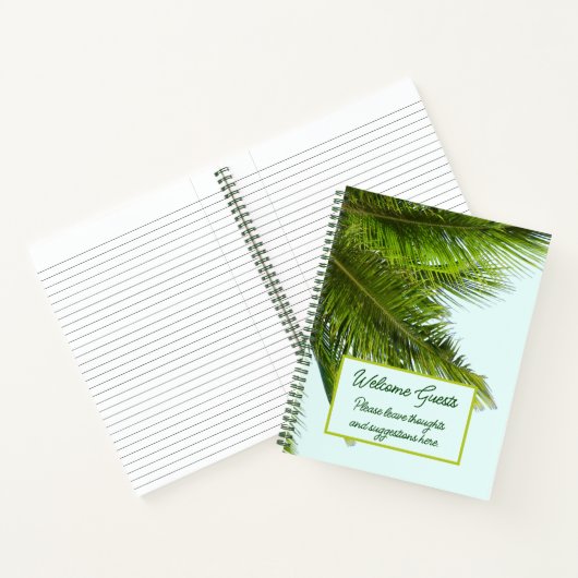 Carnet Palm Fronds Bienvenue Location de clients (Intérieur)