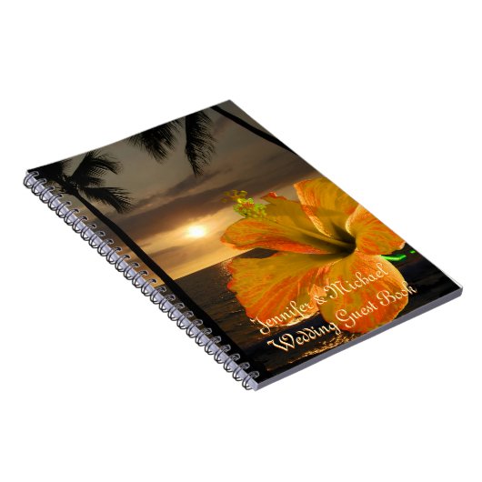 Carnet Palm Tree Hibiscus Tropical Mariage Guest Book (Côté Droit)