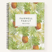 Carnet Palme tropicale et ananas Recettes motifs (Devant)