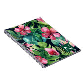 Carnet Palme tropicale foncée Hibiscus Feuille Floral Isl (Côté Droit)