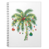Carnet Palmier de Noël tropical avec lumières et ornam (Devant)