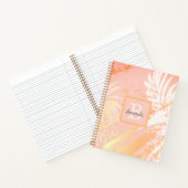 Carnet Palmier d'or rose moderne élégant monogramme feuil (Intérieur)