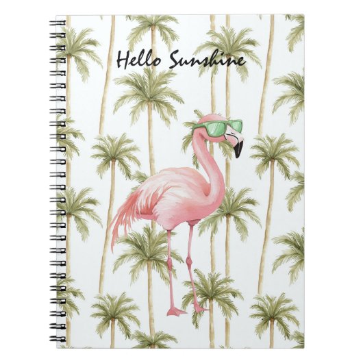 Carnet Palmier Flamant Rose (Devant)