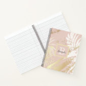 Carnet Palmier rose feuille monogrammé (Intérieur)