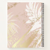 Carnet Palmier rose feuille monogrammé (Dos)