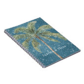 Carnet Palmier Tropical Bleu Étincelle (Côté Droit)