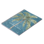 Carnet Palmier Tropical Bleu Étincelle (Côté gauche)