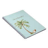 Carnet Palmier Tropical Bleu Noix de Coco (Côté Droit)