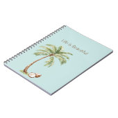 Carnet Palmier Tropical Bleu Noix de Coco (Côté gauche)