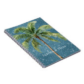 Carnet Palmier Tropical Bleu Vert Étincelle (Côté Droit)