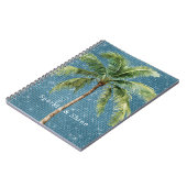 Carnet Palmier Tropical Bleu Vert Étincelle (Côté gauche)