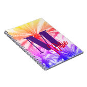 Carnet palmier tropical dans le rétro néon 80's nom perso (Côté Droit)