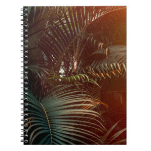 Carnet Palmier vert foncé profond feuille motif avec lumi