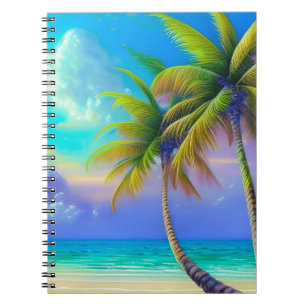 Carnet Palmiers à la tombée de nuit Tropical