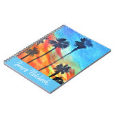 Carnet Palmiers au coucher du soleil sur la plage art du  (Côté gauche)