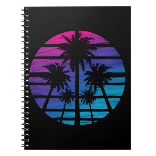 Carnet Palmiers Plage Hawaïenne Vacances d'Été (Devant)