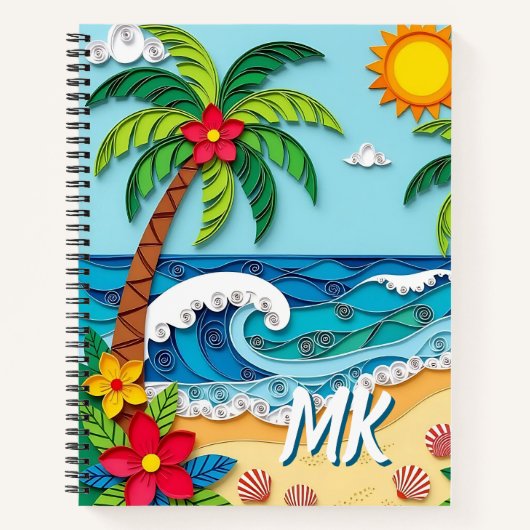 Carnet Palmiers sur la plage Personnalisé (Devant)