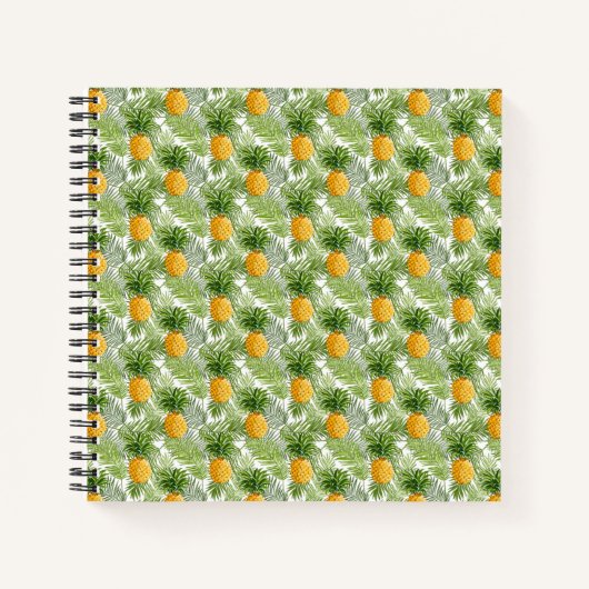 Carnet Palmiers tropicaux Feuilles et ananas (Devant)