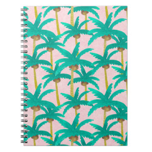 Carnet Palmiers tropicaux : Motif d'été d'aquarelle
