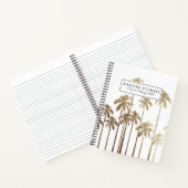 Carnet Palmiers tropicaux or glamour sur blanc (Intérieur)