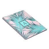 Carnet Palmiers Tropicaux Pastel Tendance Avec Monogramme (Côté Droit)