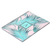 Carnet Palmiers Tropicaux Pastel Tendance Avec Monogramme (Côté gauche)