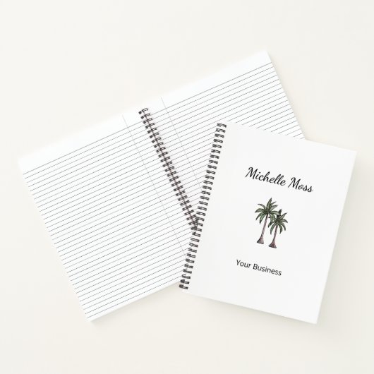 Carnet Palmiers Tropicaux Plage Simple Élégant  (Intérieur)