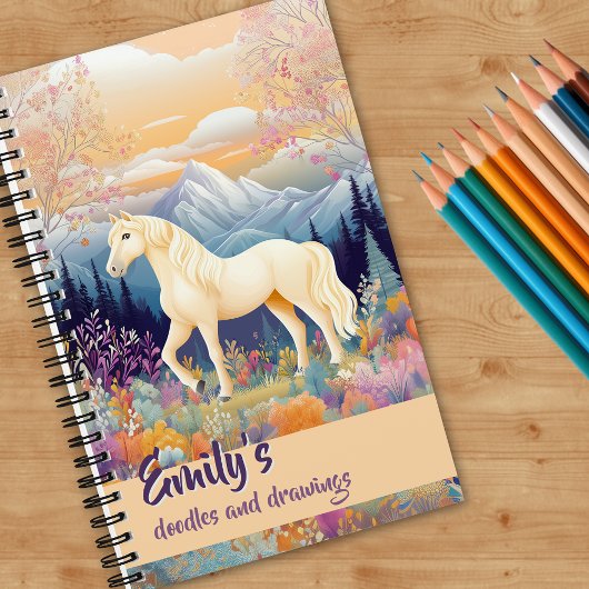 Carnet Palomino Horse Mountain Girls Creative Journaling