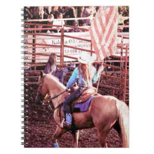 Carnet Palomino Rodéo Drapeau Américain Cheval