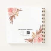Carnet Pampas herbe blush rose floral photo Boho (Dos)