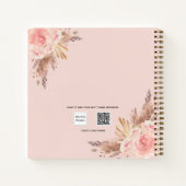 Carnet Pampas herbe brush rose or floral photo (Dos)