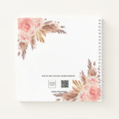 Carnet Pampas herbe floral brush rose or nom (Dos)