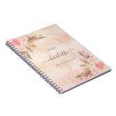 Carnet Pampas herbe rose or floraux nom (Côté Droit)