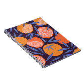 Carnet Pamplemousse Vintage, Motif de fruits tropicaux. (Côté Droit)