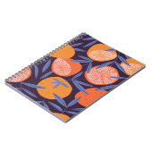 Carnet Pamplemousse Vintage, Motif de fruits tropicaux. (Côté gauche)