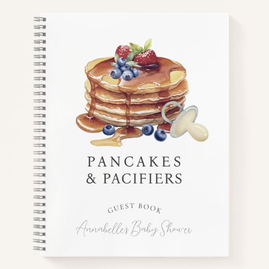 Carnet Pancakes & Pacifiers Gray Baby Shower Guest Book (Devant)