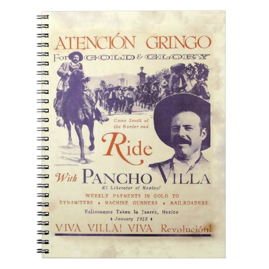 Carnet Pancho Villa 🔥 Héros Général Mexicain (Devant)