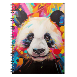 Carnet Panda Animal Portrait Peinture colorée