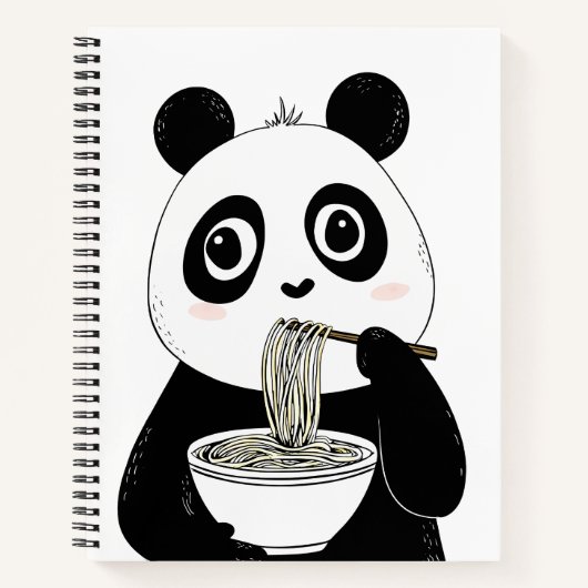 Carnet Panda Cute Manger Des nouilles Udon (Devant)