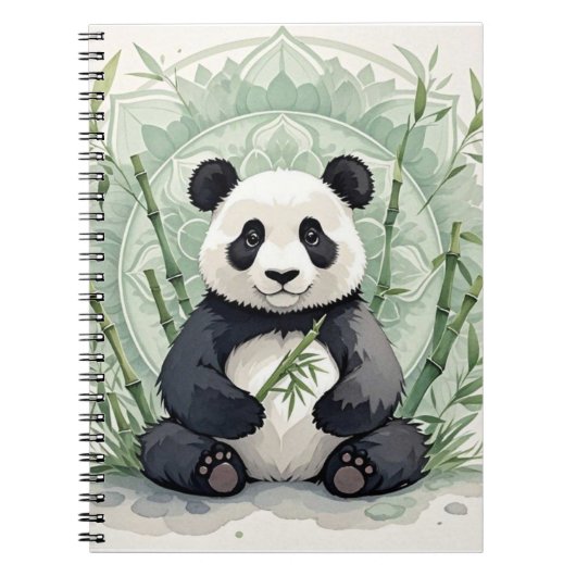 Carnet Panda de Chubby assis dans une pose de lotus (Devant)