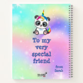 Carnet Panda de licorne magique sur l'arrière - plan arc- (Dos)
