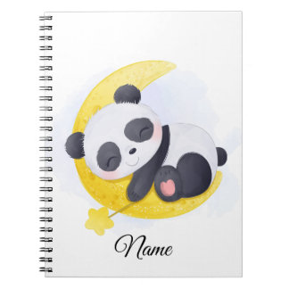 Carnet Panda dormant sur la Lune, Art Kawaii