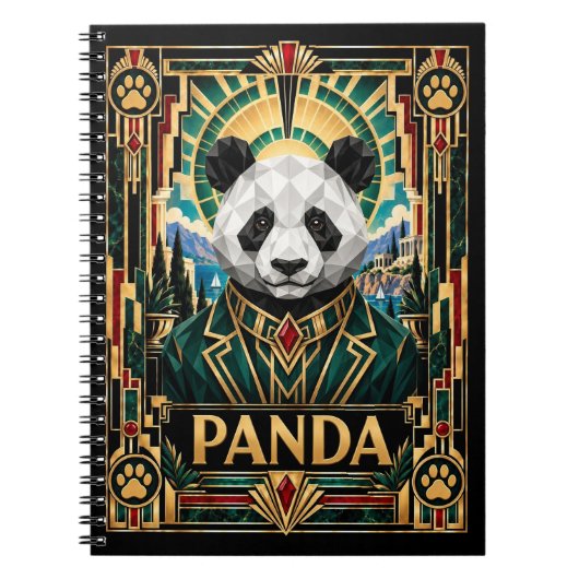 Carnet Panda, faune Art déco (Devant)
