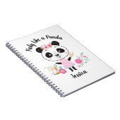 Carnet Panda fille rose mignonne personnalisée (Côté Droit)