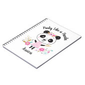 Carnet Panda fille rose mignonne personnalisée (Côté gauche)