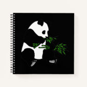 Carnet Panda géant mange du bambou noir (Devant)
