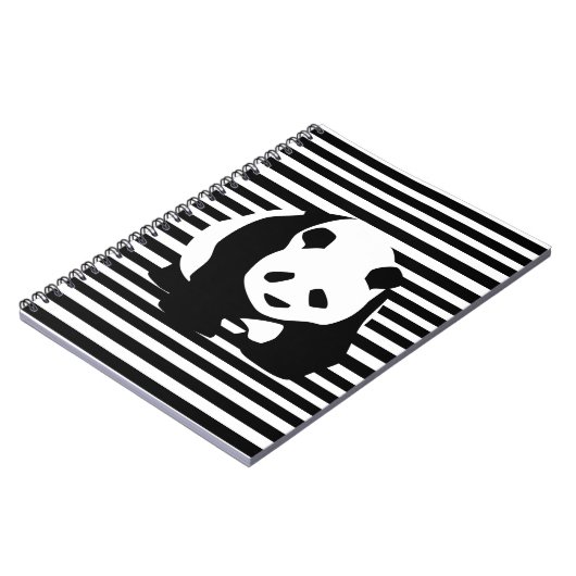 Carnet Panda géant noir et blanc rayé (Côté gauche)