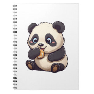 Carnet Panda mange un biscuit