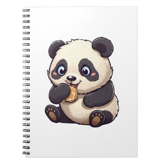 Carnet Panda mange un biscuit (Devant)