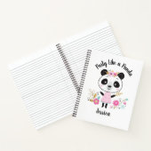 Carnet Panda rose mignon personnalisé (Intérieur)
